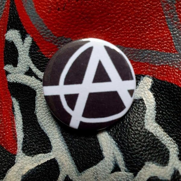 Anarchy Black White Punk Pin Badge