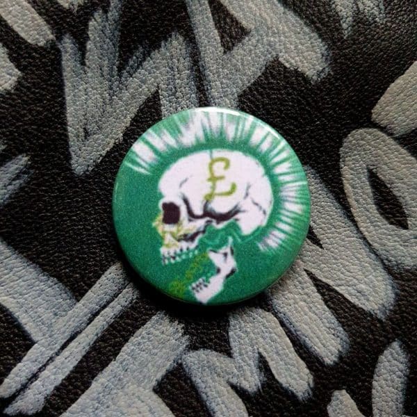 Money Skull Punk Pin Badge