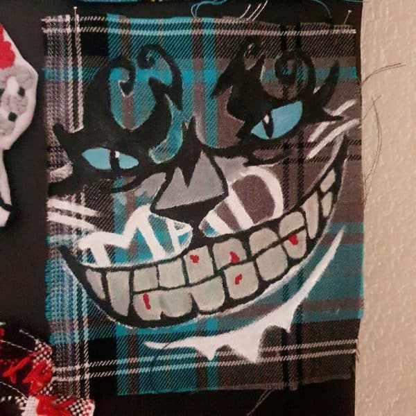 Mad Chesher Cat Punk Fabric Patch