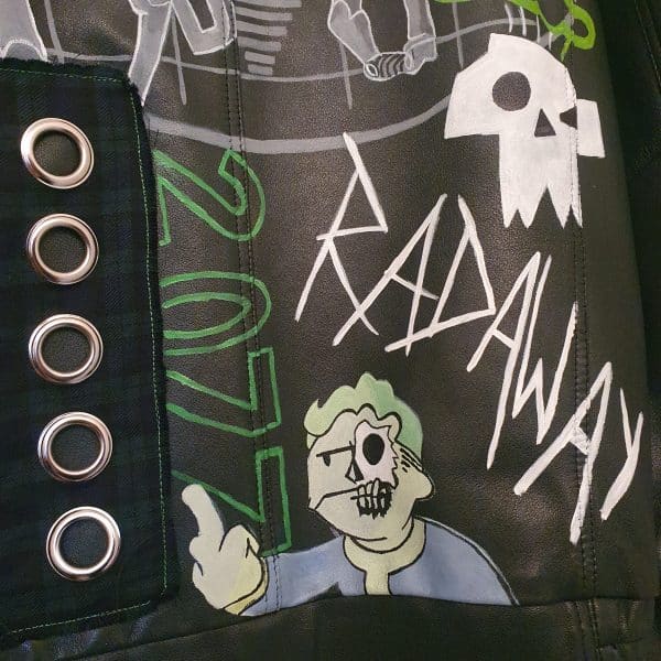 Mr handy Fallout Green Metal Leather Jacket - Image 4